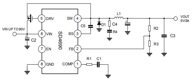 SD4690 5V3A典型電路圖"