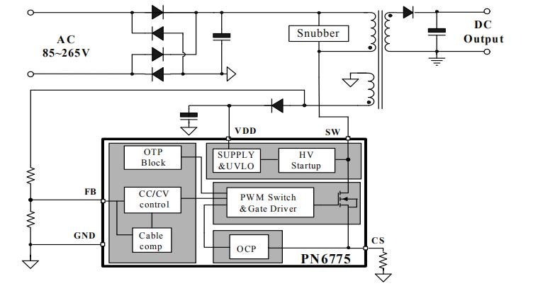 PN6775 超低功耗芯片電路圖