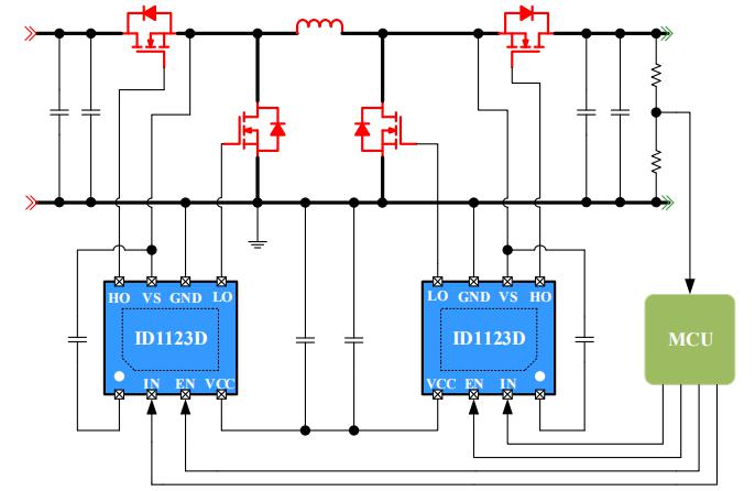 ID1123D單管自舉驅(qū)動芯片電路圖