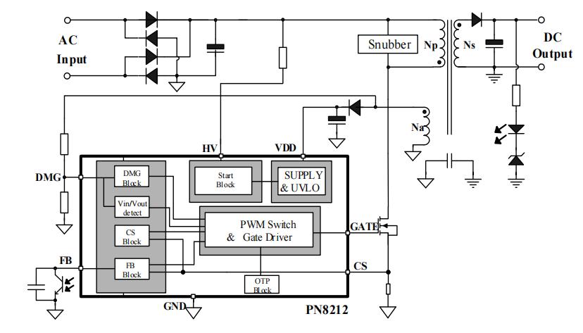 pn8212 44w快充芯片典型應(yīng)用電路